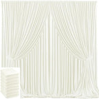 40x10ft Ivory Backdrop Curtain for Wedding Parties Wrinkle Free Fabric Ivory Drapes Backdrop Decoration for Baby Shower Birthday Photography Decoration 8 Panels, 5ft x 10ft by Gogoparti