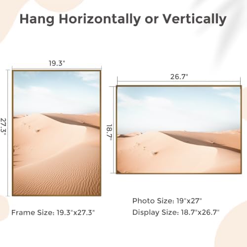 19x27 Metal Picture Frame, Aluminum Poster Frame with Real Glass, Bronze - Image 2