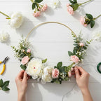 Leinuosen 6 Pack 12 Inch Metal Floral Hoop Centerpiece with Stand Set - Image 3