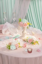 TINGE TIME 3Pcs Pre-made Cake Toppers，Silk Artificial Flowers Decor，Cake Decorations for Weddings, Birthdays, Party,Baby Shower,Celebration (Mint Green and Pink) - Image 4