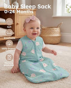 Yoofoss Baby Sleep Sack 6-12 Months Wearable Blanket for Babies 100% Organic Cotton 2-Way Zipper TOG 0.5 Toddler Sleeping Sack 3 Pack, Soft Lightweight Sleep Sacks - Image 3