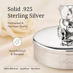 Teddy Bear 925 Sterling Silver First Curl & Tooth Keepsake Box - Image 4