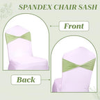MDS Pack of 25 Spandex Chair Sashes Without Slider Buckles – Sage Green - Image 4