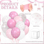 143PCS Pink Bow Baby Shower Decorations for Girl Welcome Baby Girl Party - Image 5