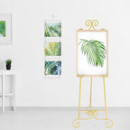 58" H Gold Easel Stand, Adjustable Metal Floor Wedding Sign Display Holder - Image 6