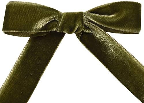 Morex Nylvalour Swiss Velvet Ribbon, Nylon, 5/8 inch by 11 Yards, Deep Sage - Image 3