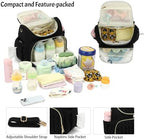 Small Diaper Bag Backpack Quilted Mini Baby Crossbody Diaper Bag Tote for Mom and Baby Girls Boys (Black) - Image 3