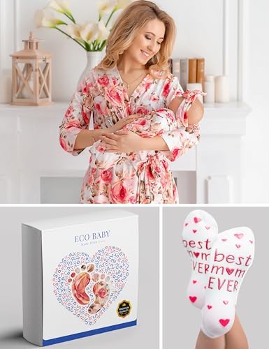 Mommy and Me Robe and Swaddle Set | Maternity Robe Matching Baby Girl, Boy - Image 6