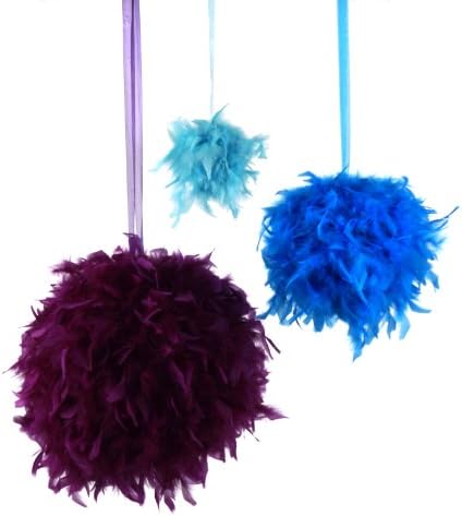 ZUCKER 18 inch Fluffy Feather Hanging Pom Pom - Hanging Decor for Party, Wedding, Baby Shower or Home Decor (Purple) - Image 3