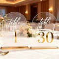 1-30Arch Acrylic Wedding Table Numbers With Stands 5x8 Inch Table Signs by Ameilika