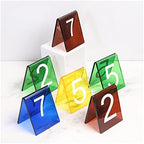 Acrylic Table Numbers, Tent Style Table Signs, Set of 6 Colorful Panel Desk Signs, Best for Rustic Receptions, Banquets Cafés Restaurants Hotel(Yellow 19 24) - Image 6