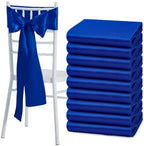 Royal Blue Satin Chair Sashes Bows, 6 x 108 inch, 50 Pcs by Counfeisly
