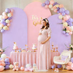 Pink Purple Arch Backdrop Cover Set of 2 (6FT/7.2FT) Arch Cover Spandex Wedding Arch Stand Covers for Birthday Party Baby Shower Girls Bridal Shower Photo Balloon Arch Covers Backdrop Background - Image 5