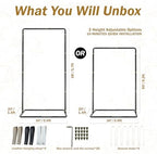 Wedding Welcome Sign Stand, Adjustable Linen Welcome to Our Wedding Sign Holder, Elegant Welcome Sign Easel with Hanging Straps for Seating Chart, Banner, Ceremony Decor (Black, 54"-69") - Image 6