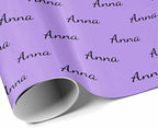 MyPupSocks Personalized Gift Wrap Paper with Name, Name Purple Custom Logo Text Birthday Gift Wrapping Paper Roll for Boys Girls Kids Baby Shower Birthday Anniversary 58x23 5 Rolls - Image 3