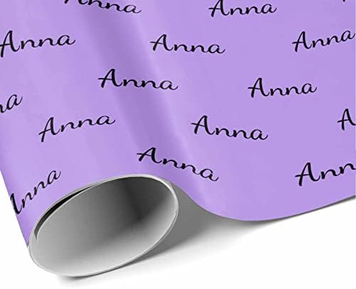MyPupSocks Personalized Gift Wrap Paper with Name, Name Purple Custom Logo Text Birthday Gift Wrapping Paper Roll for Boys Girls Kids Baby Shower Birthday Anniversary 58x23 5 Rolls - Image 3