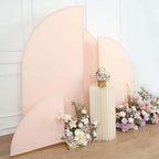 Efavormart Set of 4 Blush Rose Gold Spandex Half Moon Arch Covers, Custom Fit Chiara Backdrop Slipcovers 2.5ft-7ft for Glamorous Events and Bridal Showers - Image 6