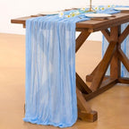 Blue Cheesecloth Table Runner Fall Boho Wedding Birthday Party Home Decor - Image 4