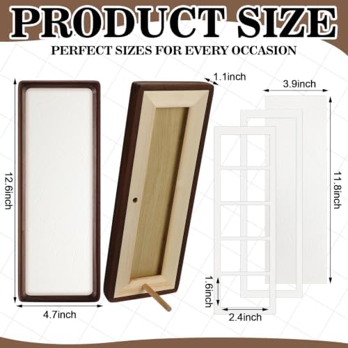 Lineshading 2 Pcs Walnut Wood Photo Strip Frames 12×4 Inch Frame, White - Image 2
