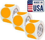 Perco Neon Orange Perforated Round Circle Dot Sticker 4-Inch Labels — 3 Rolls, 1,200 Stickers - Sale, Clearance & Limited-Time Offer Signage, High Visibility - Made in USA by Perco
