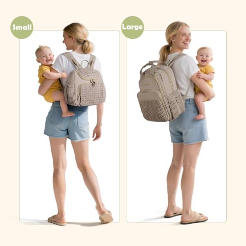 mommore Diaper Bag Backpack, Stylish Mini Baby Bag with Changing Pad - Image 3