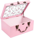 SiliFine Pink Keepsake Box for Baby, Wooden Memory Storage for Newborns by SiliFine