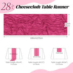 28 Pack Hot Pink Cheesecloth Table Runner 17x108 Inch Semi Sheer Boho Gauze Cheese Cloth Fabric Table Runners, for Wedding Party Baby Shower Birthday Home Decor Garden Farmhouse - Image 2