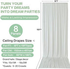 40ft×15ft Ivory Backdrop Curtain for Wedding Parties - Image 6