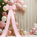 Jumbo Blush Pink Satin Ribbon Bow - Stunning Wall Hanging for Birthday, Baby Shower, Wedding & Festive Party Supplies (Pink) - Image 4