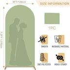Arch Spandex Cover Sage Green 7.2FT Arch Cover Backdrop Fabric for Round Top Garland Arched Frame Wedding Backdrop Covers Chiara Arched Covers Stretchy Backdrops for Balloon Party Stand Decoration - Image 2