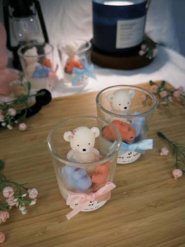 Gender Reveal Candles with Teddy Bear Baby Shower Set of 12 - Image 2