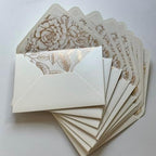 20 Pearl Ivory Envelope with Gold Foil Floral Liner for 5*7 inch Invitation - Image 7