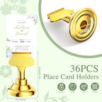 Urban Deco 36 Pieces Table Card Holder Place Card Holders 1.7 inches Gold Steel Card Holders for Photos, Food Signs, Memo Notes, Weddings, Restaurants, Birthdays(Gold 36PK) - Image 2