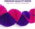 3D Paper Fan Garland Hanging Decor Birthday Baby Bridal Showers Bachelorette Party Supplies Pink Purple Decorations - Image 2