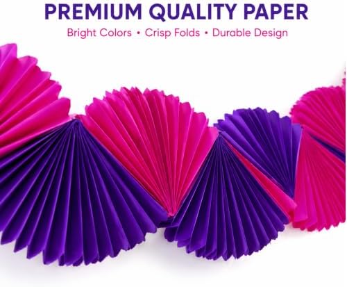 3D Paper Fan Garland Hanging Decor Birthday Baby Bridal Showers Bachelorette Party Supplies Pink Purple Decorations - Image 2