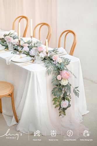 Ling's moment Artificial Pink Flowers Combo, Cream & Blush, Deluxe - Image 4