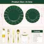 Glowserve Scalloped Plastic Plates Dinnerware Set 175 PCS for 25 Guests - Image 6