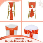 MDS® Pack of 25 Satin Chair Sashes for Wedding & Events – Brunt Orange - Image 4