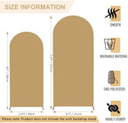 FANPROMS Khaki Arch Cover Set of 2 Arch Backdrop Stand Cover 6FT 7.2FT Spandex Fitted Arch Backdrop Cover Brown Wedding Arch Covers Stretchy Backdrop Arch Cover Backdrop Fabric for Wedding Party Decor - Image 3