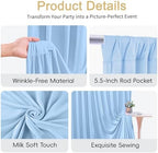 10x10ft Baby Blue Backdrop Curtain for Baby Shower Parties Wrinkle Free Fabric Backdrop Curtain Wedding Photo Backdrop Drapes for Boy Birthday Party Gender Reveal Photography Back Drop 2 Panels 5x10FT - Image 7