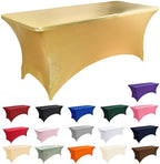 2-Pack 8ft Spandex Table Covers for Rectangle Folding Tables - Washable Elastic Tablecloth - Ultimate Fitted Table Protector for Birthday Parties, Trade Shows, Banquet - Image 3