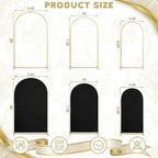 Toolterritary Set of 3 Metal Arch Backdrop Stand with Cover Set, (8FT, 7.2FT, 6.6FT Wedding Arch and Cover Set), Backdrop Arch for Party, Baby Shower, Birthday, and Graduation Ceremony - Image 7