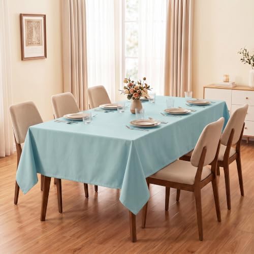Thick Mint Blue Tablecloth, Wrinkle Resistant, 54x120 Inch - Image 7