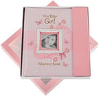 Christian Art Gifts Girl Baby Book of Memories Pink Keepsake Photo Album | Our Baby Girl Memory Book with Bible Verses, First Year (Pack of 2) - Image 3