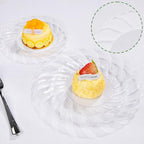 U-QE 100 Pieces Clear Plastic Plates - 9 Inch Clear Disposable Plates - Image 6