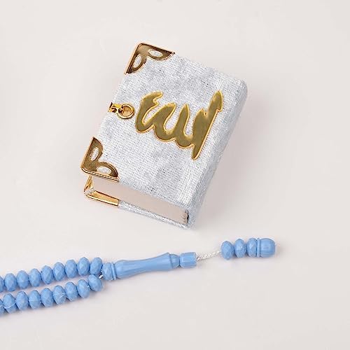 BABY SHOWER CHOCOLATE Set of 10 Islam Quran Tasbeeh Islamic Set | Holy Quran Prayer Beads Gift Box Favor (Blue) - Image 6