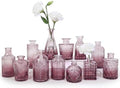 SUPMIND Glass Bud Vases Set, 12pcs Purple Small Flower Vases in Bulk by SUPMIND