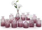 SUPMIND Glass Bud Vases Set, 12pcs Purple Small Flower Vases in Bulk by SUPMIND