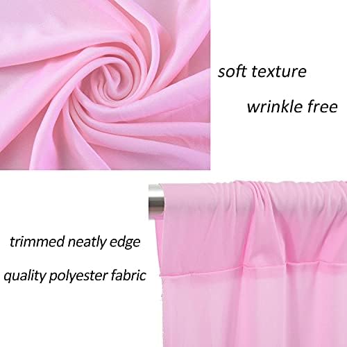 AK TRADING CO. 10 feet x 8 feet IFR Polyester Backdrop Drapes Curtains Panels with Rod Pockets - Wedding Ceremony Party Home Window Decorations - Pink - Image 7