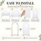 Set of 3 Stretchy Wedding Arch Backdrop Covers, 7.2FT, 6.6FT & 6FT - Image 5